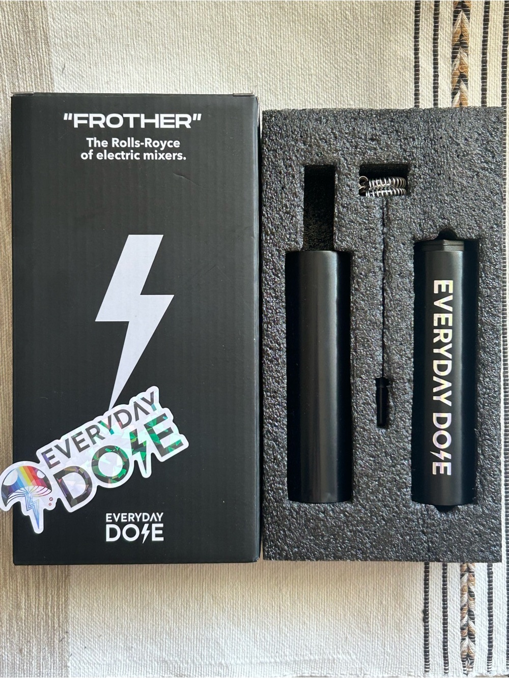 Everyday Dose USB Rechargeable Milk Frother | New Open Box | Black